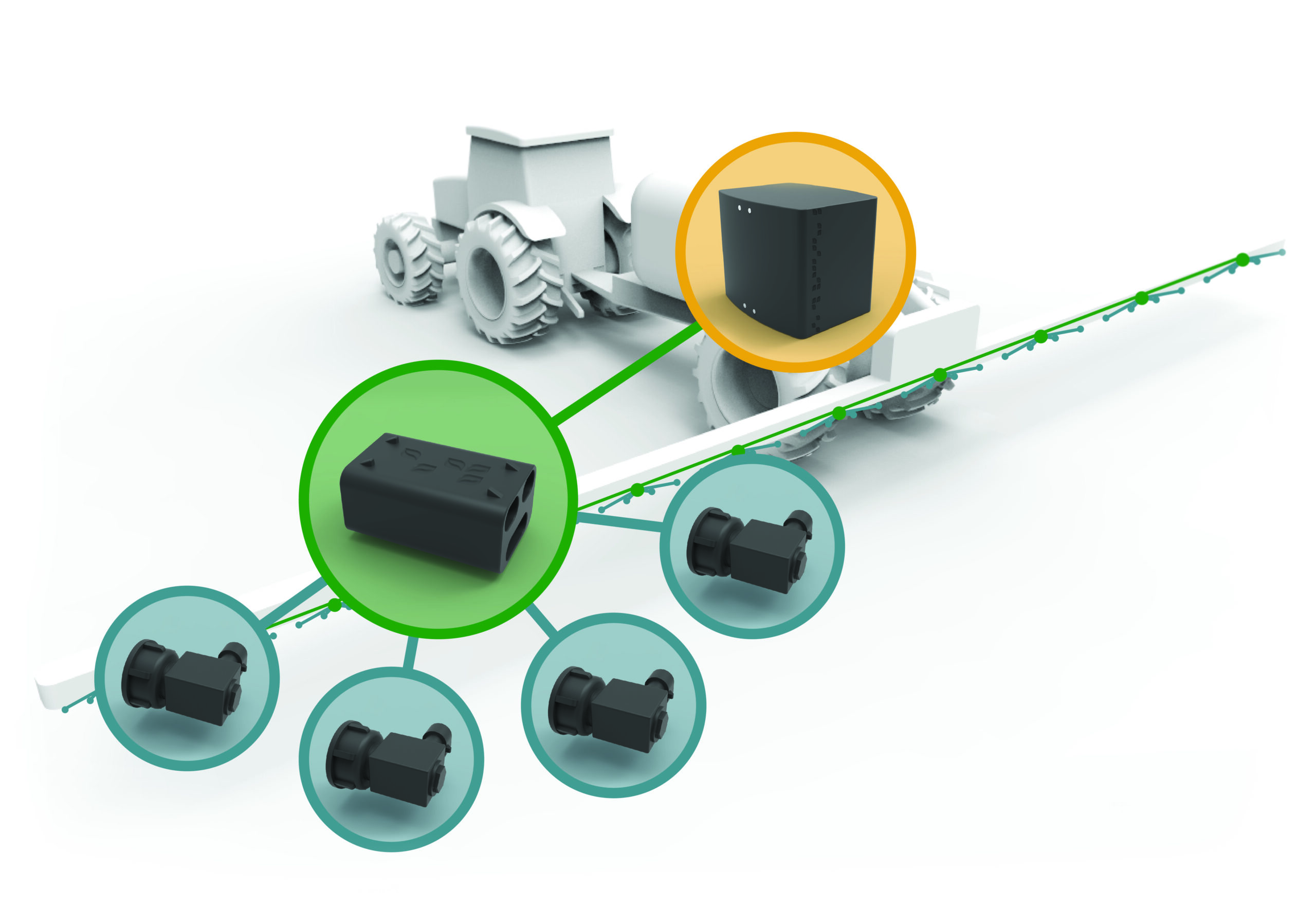 Schematische weergave precisiespuiten